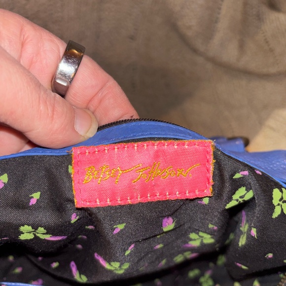 Betsey Johnson Queen of the Night Electric Blue Studded Leather Satchel Handbag - Picture 9 of 11